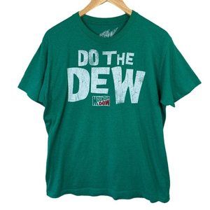 Men's Green Short Sleeve Mountain Dew T-Shirt Size LARGE Graphic Tee